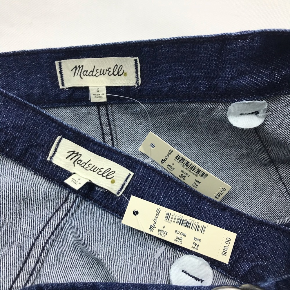 NEW Madewell Denim Raw-Hem Mini Wrap Skirt - Picture 6 of 6